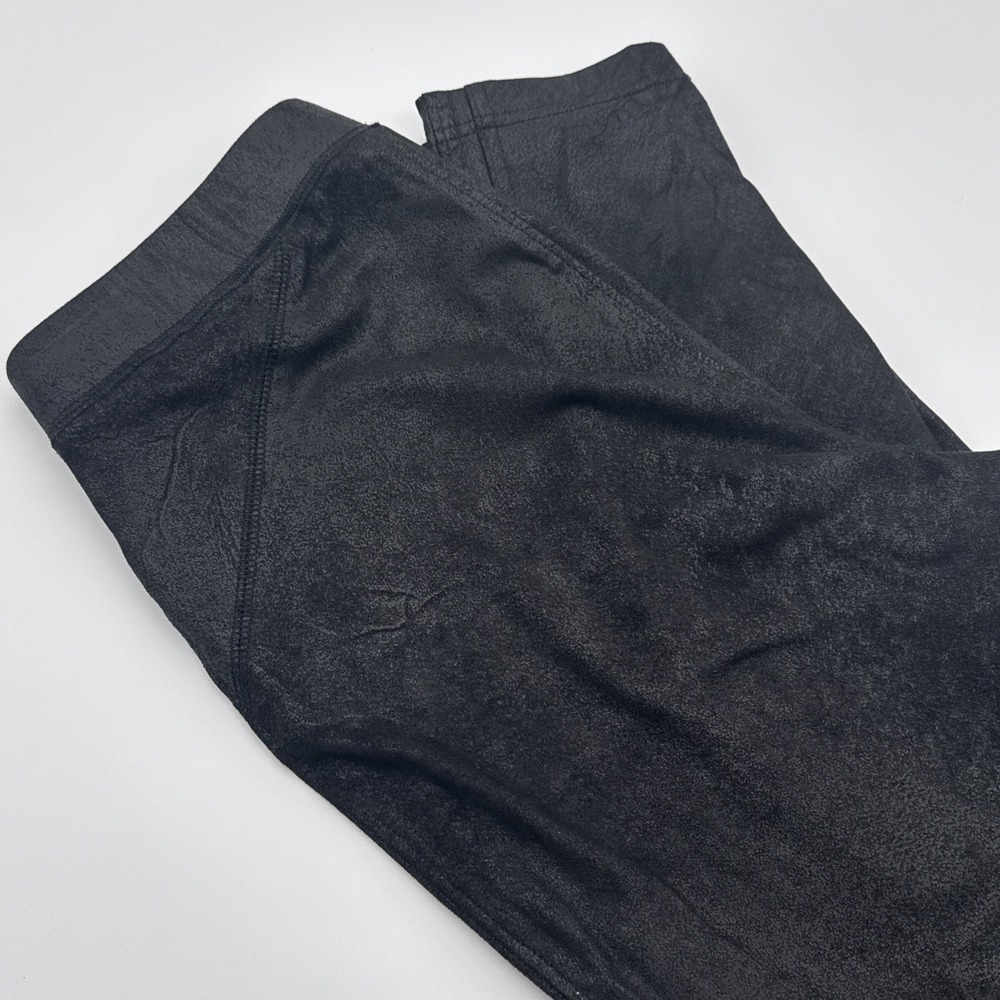 Free People Faux Leather Suade Pants Womens Small Polyester Blend Black Stretch